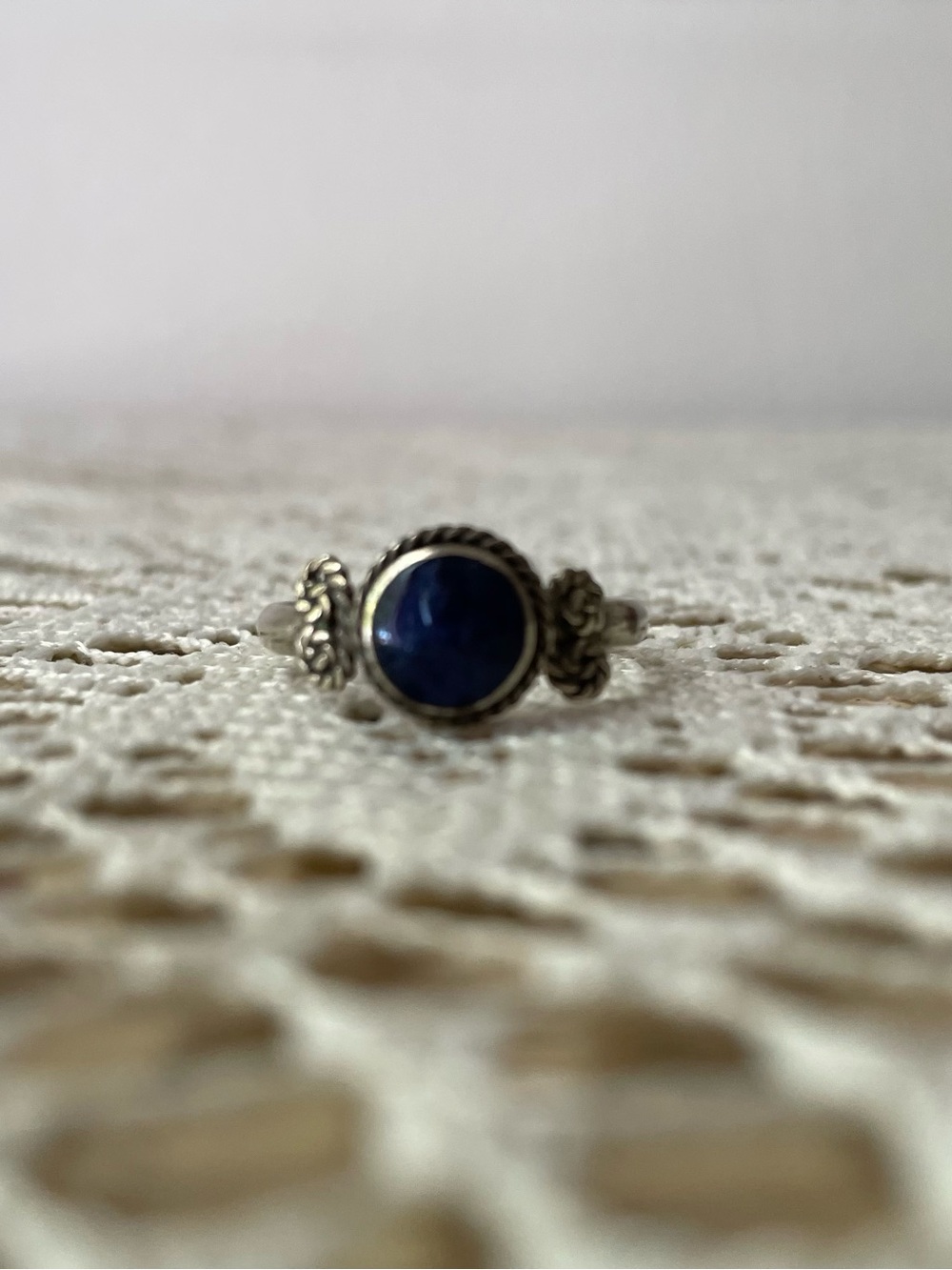 Sterling Silver Ring with Black Stone 8.5
